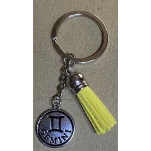 ☀️3/$9☀️ Gemini Keychain with Yellow Tassel